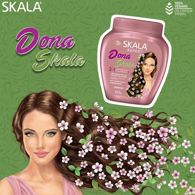 SKALA Dona Skala Hair - Helps to make your Hair Stronger and Glossier. - 2 in 1 Conditioning Treatment Cream, Net 35.27 Oz (Pack of 1) VEGAN.