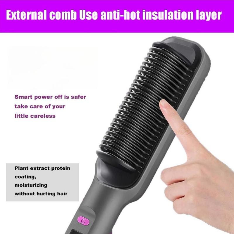 LCD Display Negative Ionic Comb Straightener, Multifunctional Comfort Hair Straightener, Household Hair Straightening Comb, Hair Styling Tool for Women's Gift, Christmas Gift