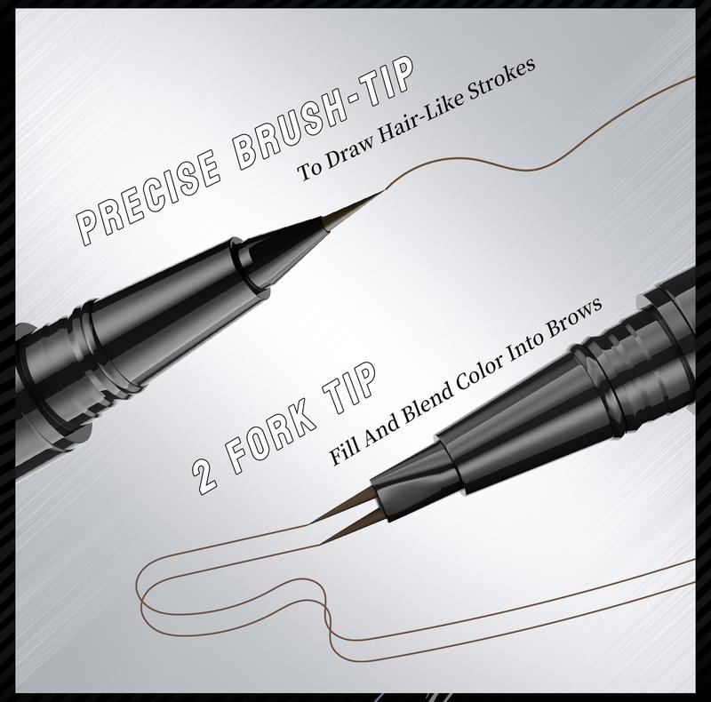 High-Precision Curved Eyebrow Pen - Create Natural Hair-Like Brows, 2-in-1 Dual-Ended Eye Brow Pencils, Waterproof Makeup tool, Flawless Cosmetic Gift