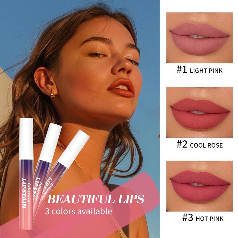 Long Lasting Peel Off Lipstick, 3 Counts set Waterproof Matte Lip Gloss, Easy Coloring Lip Sticks, Suitable for All Occasions Lip Makeup