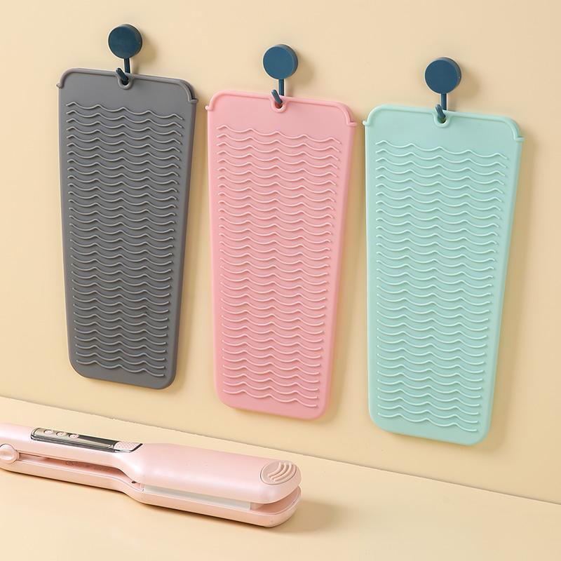 Silicone Heat Resistant Hair Curler Holder, Multifunctional Non-slip Hair Straightener Hair Styling Tool, Curling Iron Insulated Pouch