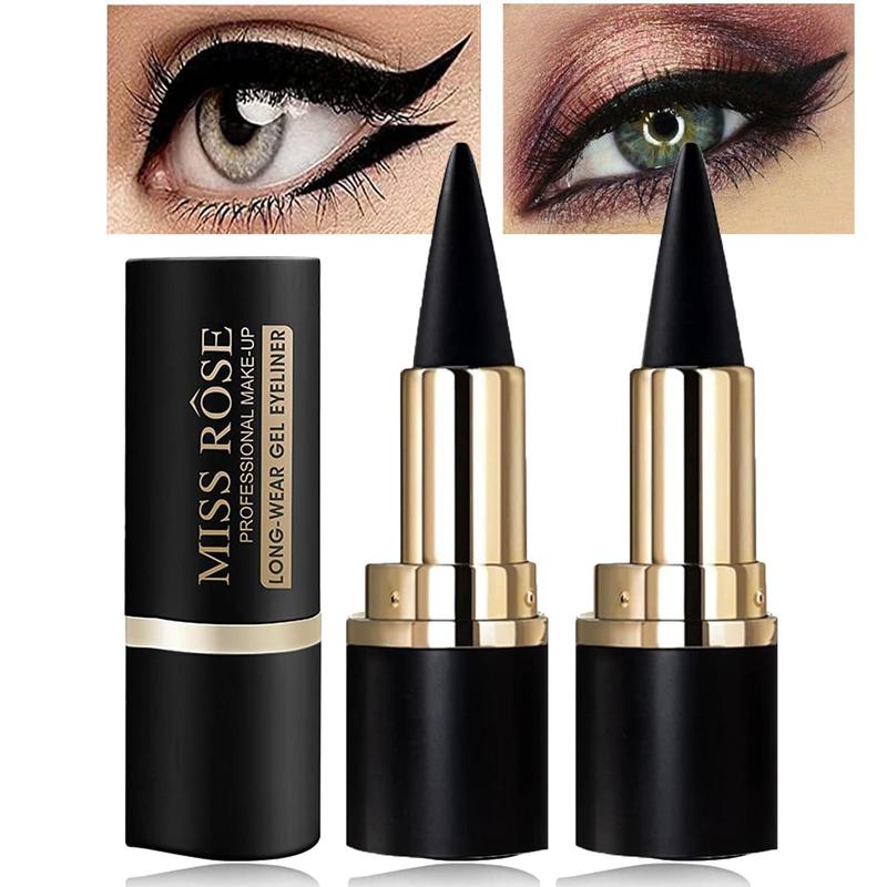 Lightly Gel Eyeliner, 2 Counts set Quick Drying Eyeliner, Easy To Apply for Eye Makeup, Professional Daily Makeup Accessories, The Effect Varies According To Skin Tone, Need To Set Makeup To Prevent Smudge, Christmas Gift