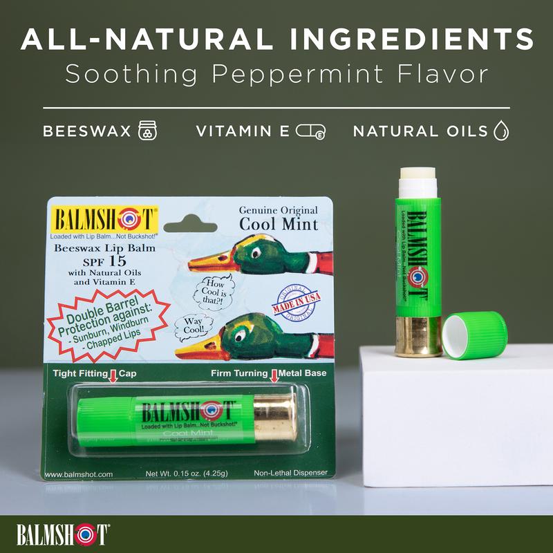 BALMSHOT Cool Mint Beeswax Lip Balm SPF 15 {4-Pack}