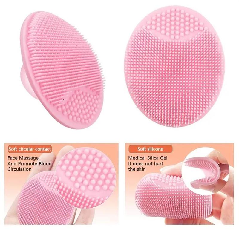 Facial Care Tool Set, 5 Counts set Double-sided Silicone Facial Brush & Wristband & Headband & Wrist Washband, Manual Massage Brush, Skin Care Tool