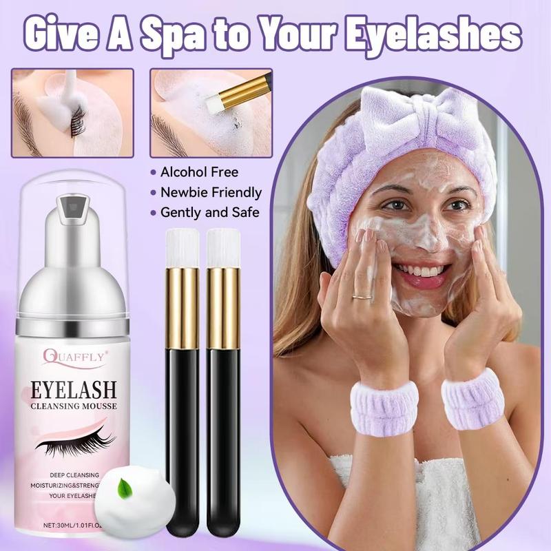 Eyelash Extension Kit, 1 Set Including Eyelashes & Glue & Glue Remover & Cleaning Tools & Headband & Wrist Strap & Eyelash Brush, Eye Makeup Tool, Christmas Gift