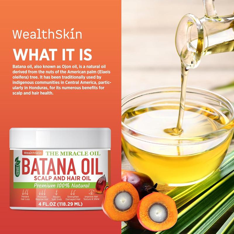 Batana Oil From Honduras Repairs Damaged Hair, Dr. Sebi Reduces Hair Loss, And Nourishes Scalp. 100% Pure, Ideal As Hair Mask Or Scalp Oil, 4oz