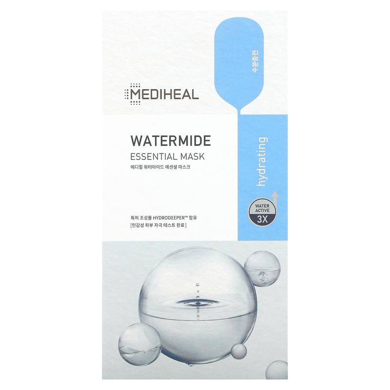 MEDIHEAL Watermide Essential Beauty Mask, 4 Sheets, 0.81 fl oz (24 ml) Each