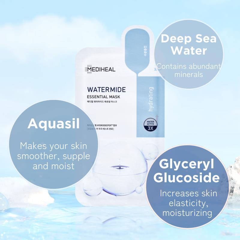 MEDIHEAL OFFICIAL Watermide Hydrating Essential Mask Hydrate Moisturizing