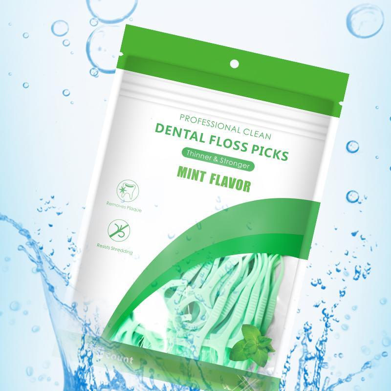 Convenient Mint Fresh Breath Floss Picks, 1 Set Mouth Cleaning Oral Care Product for Fresh Breath, Dental Care Product