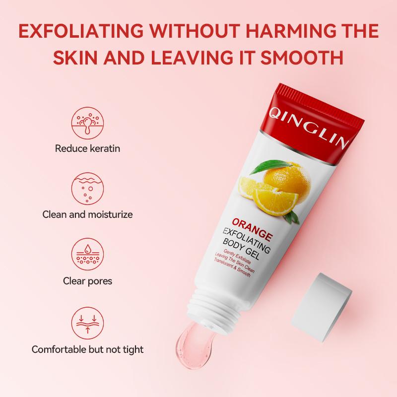 Pack of 2Orange Exfoliating Gel Scrub Face Body Skin,Deep Cleansing Moisturizing Facial Exfoliator Strawberry Legs Treatment For Women, Exfoliating Body Scrub for Women & Men Exfoliation(100g)