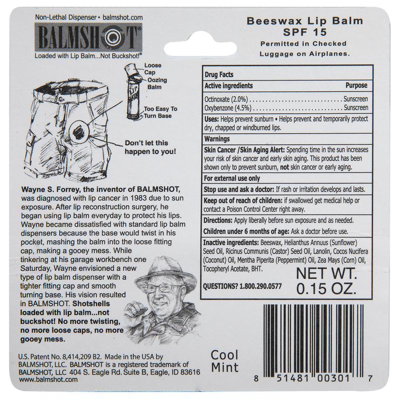 BALMSHOT Cool Mint Beeswax Lip Balm SPF 15 {4-Pack}