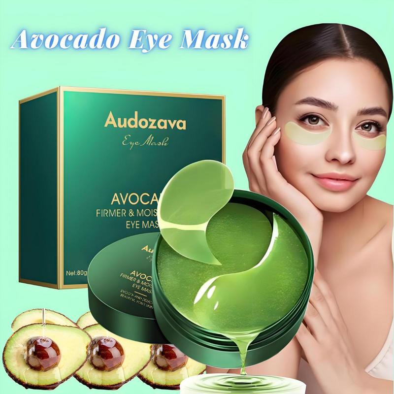 Avocado Eye Mask, Comfortable Hydrating Skin Care Eye Mask, 60 Pieces Natural Essence Moisturizing Eye Mask, Hydrating Eye Patch Eye Gel Pads, Soothes Dark Circles, Eye Care, Puffiness and Wrinkles, Home Travel Nourishing Eye Mask Stickers, Skin