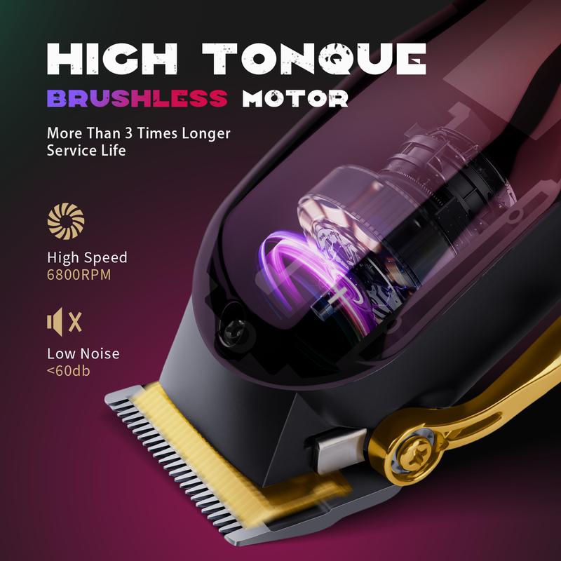 SUPRENT PRO The Phantom - hair clippers barber clippers and trimmers set- Premium Barber Clippers DLC-Coated Blade & Brushless Motor- Rechargeable with DIY Customizable Casing hair oil - gifts for couples mens barber supplies