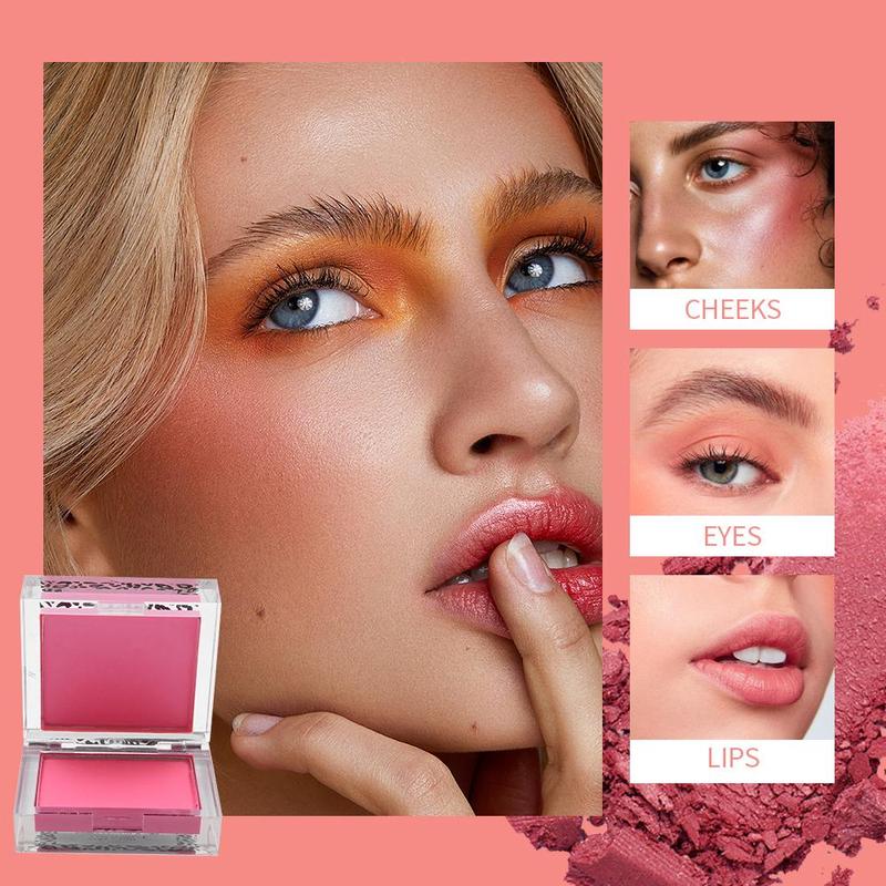 2 In 1 Long-Wearing Tinted Blush, 1 Count 2 Color Lightweight and Smooth Blush Powder Makeup Palette, Natural Look Cheeks Contour Pressed Powder Soft Color Shadow Powder for Daily Makeup