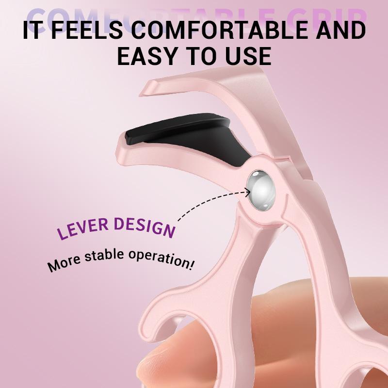 [BlackFriday] Portable Heated Eyelash Curler USB Rechargeable with Sensing Heating Silicone Pad, USB fast charging Pink and White BOMKADI