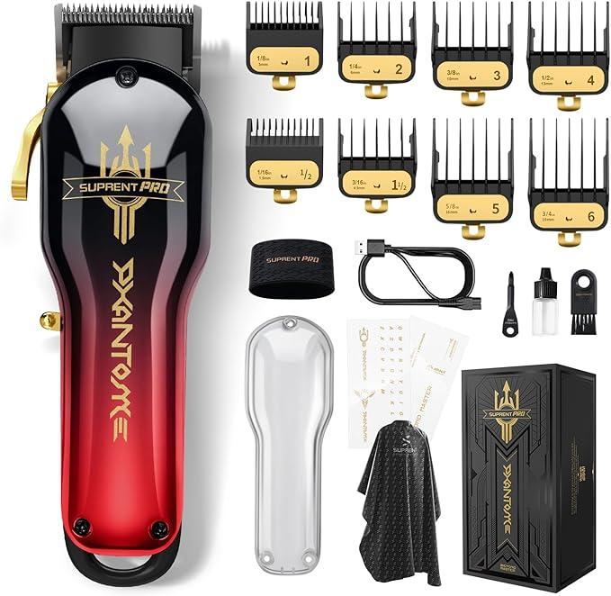 SUPRENT PRO The Phantom - hair clippers barber clippers and trimmers set- Premium Barber Clippers DLC-Coated Blade & Brushless Motor- Rechargeable with DIY Customizable Casing hair oil - gifts for couples mens barber supplies