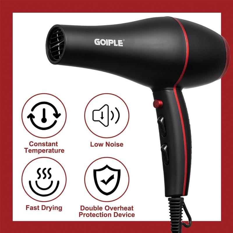 Hair Dryer Kit with Ionic Technology for Women and Men - Lightweight, Low Noise, and Perfect Blow Dry Results Every Time