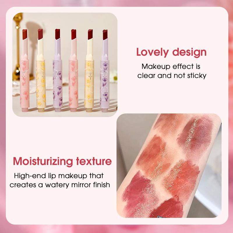 Gege Bear Long-wearing Moisturizing Lipstick for Summer Gift, 6 Counts set Plumping Makeup Lip Gloss, Long-lasting Mirror Lip Gloss for All Occasions Makeup, Daily Lip Gloss, Lip Tint, Skincare Products