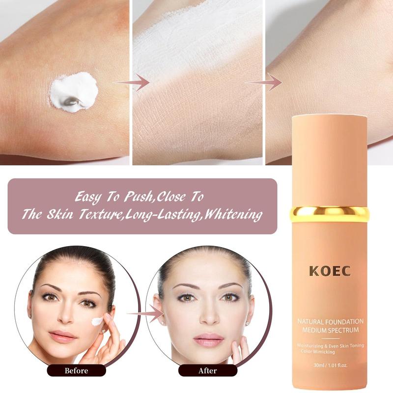 Foundation 4 in 1 - Light Spectrum, Foundation 4 in 1 Medium Spectrum, 4 in 1 Foundation Liquid Hydratin Full Coverage Concealer Color Mimicking Foundation SPF 50+