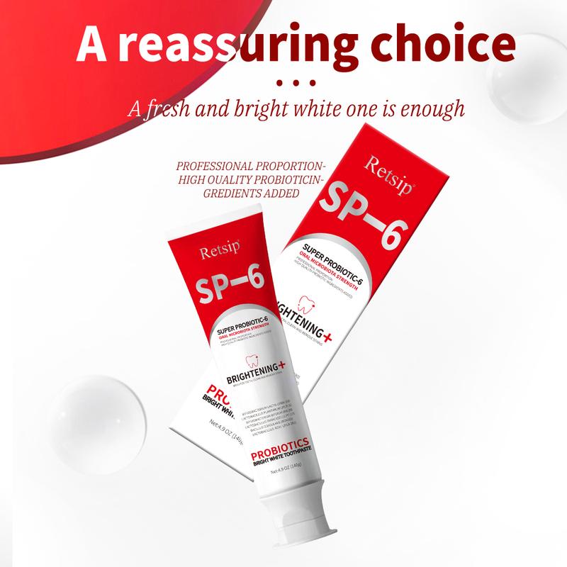 Retsip SP-6 Ultra Whitening Toothpaste & Probiotic Toothpaste - Deep Cleaning Care & Fresh Breath - Oral, Cleansing