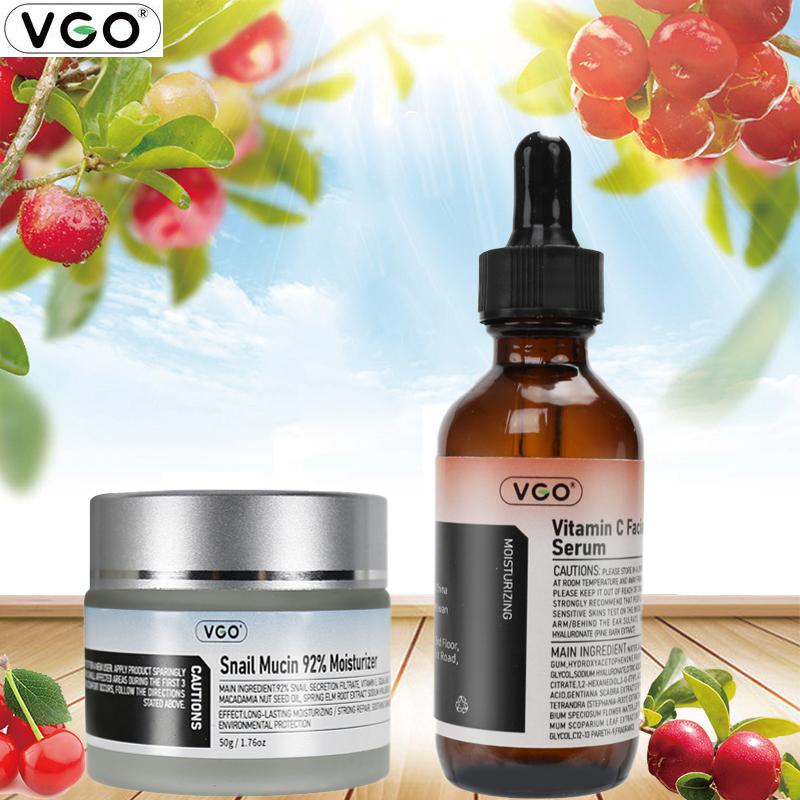 VGO Vitamin C Facial Serum Essence, 30ml   60ml Comfort Skincare Face Serum, Gentle Serum Vitamina C Cream-A Daily Cleanser-B3 And Vitamin C Facial Serum Essence 30ml Acne Radiance Cleansing Hydrate Moisturizer Moisturize Moisture Skin Repair Hydrating