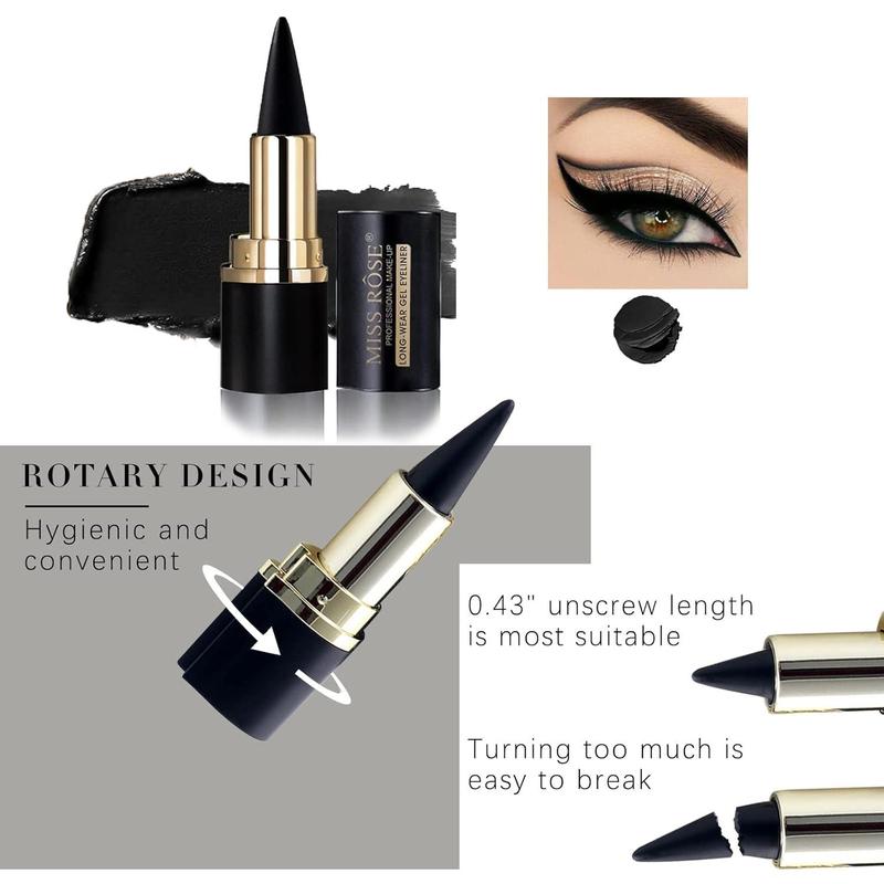 Lightly Gel Eyeliner, 2 Counts set Quick Drying Eyeliner, Easy To Apply for Eye Makeup, Professional Daily Makeup Accessories, The Effect Varies According To Skin Tone, Need To Set Makeup To Prevent Smudge, Christmas Gift