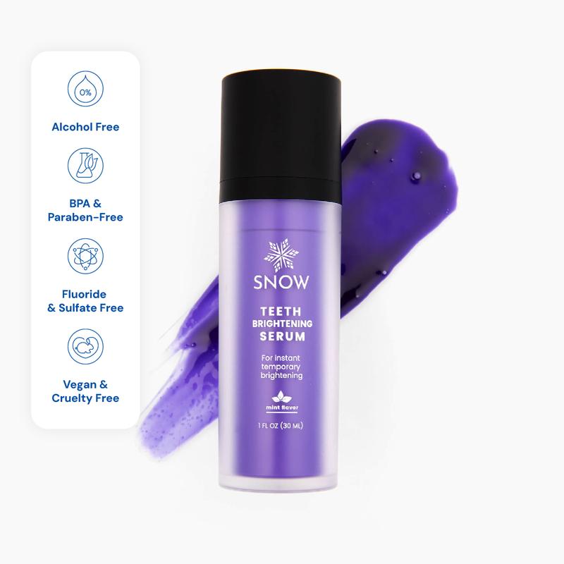 SNOW Teeth Brightening Purple Serum | Gentle & Enamel Safe Instant Brightening for Brighter Smile | Dental Care, Hygiene, & Tooth Care Oral Whitening