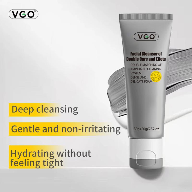 VGO-Essence Face Cream and Repairing Set Skincare -Moisture Skin Repair Hydrating Cleansing Hydrate Comfort Cleanser Facial Cleanser of Double Care and Effets 50g All types of skins Cleanse and moisturize-A Cleansing Skincare Gentle Charcoal