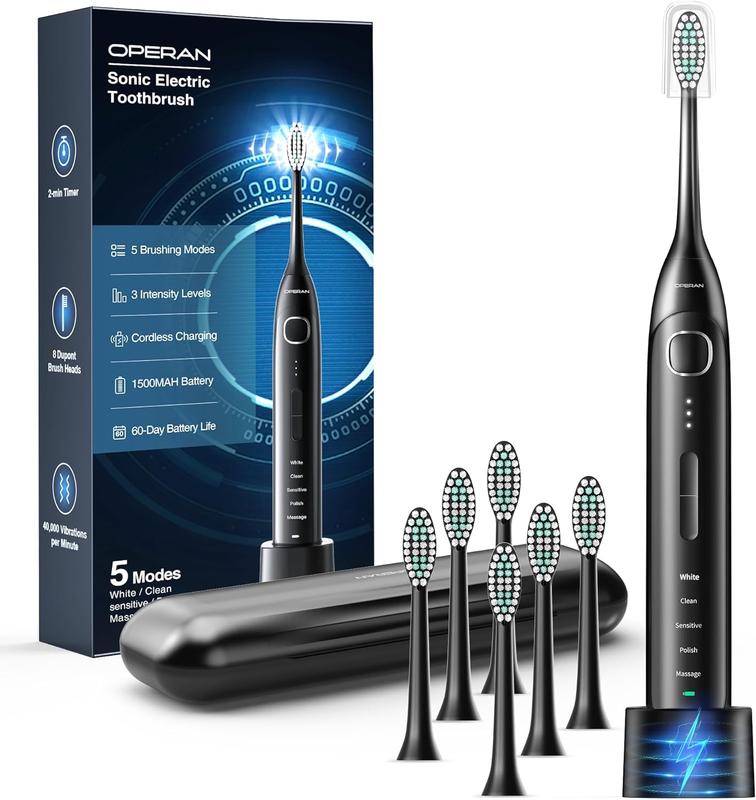 Operan  Electric Toothbrush with 5 mode with 8 Brush Heads & Travel Case