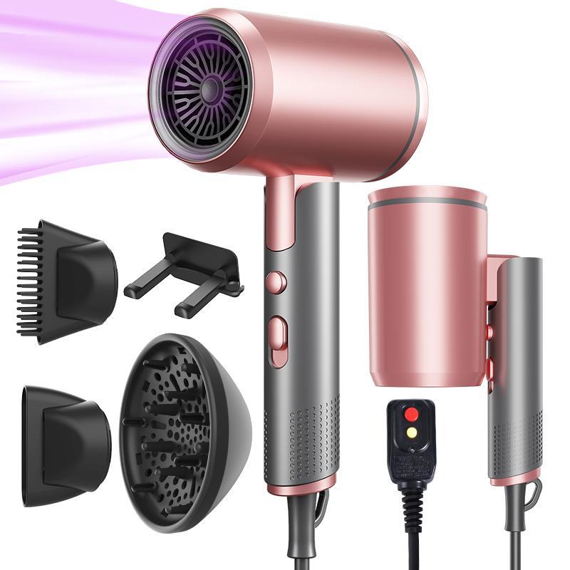 Professional Hair Dryer, 1 Count Foldable Hair Dryer with Diffuser & Concentrator & Hanging Rack, US Plug Fast Drying Hair Blow Dryer for Home & Travel, Christmas Gift