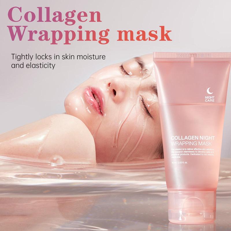 Collagen Overnight Wrapping Peel Off Facial Mask, 1 Count 2 Counts Moisturizing Facial Mask, Hydrating Face Mask, Skin Care Product for Women & Men