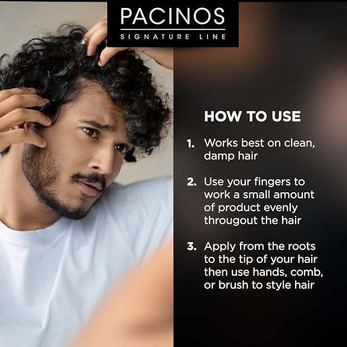 Pacinos Signature Line Curl Enhancing Mousse: Light-Medium Hold, Low Shine – Hydrating & Volumizing Styling Foam for All Hair Types: Curl Activator & Anti-Frizz, 100 mL