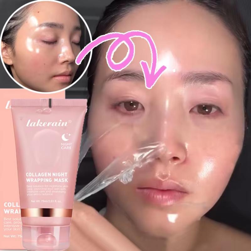 Collagen Overnight Wrapping Mask Deep Moisturizing Peel Off Facial Mask Korean Face Skin Care Masks Hydrating Night Care Masks