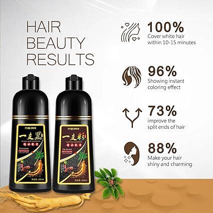 Light Brown Hair Dye Shampoo 3 in 1 for Grey Hair, 100% Coverage, Herbal Ingredients and Natural Plant, 500ML, Women & Men haircare type