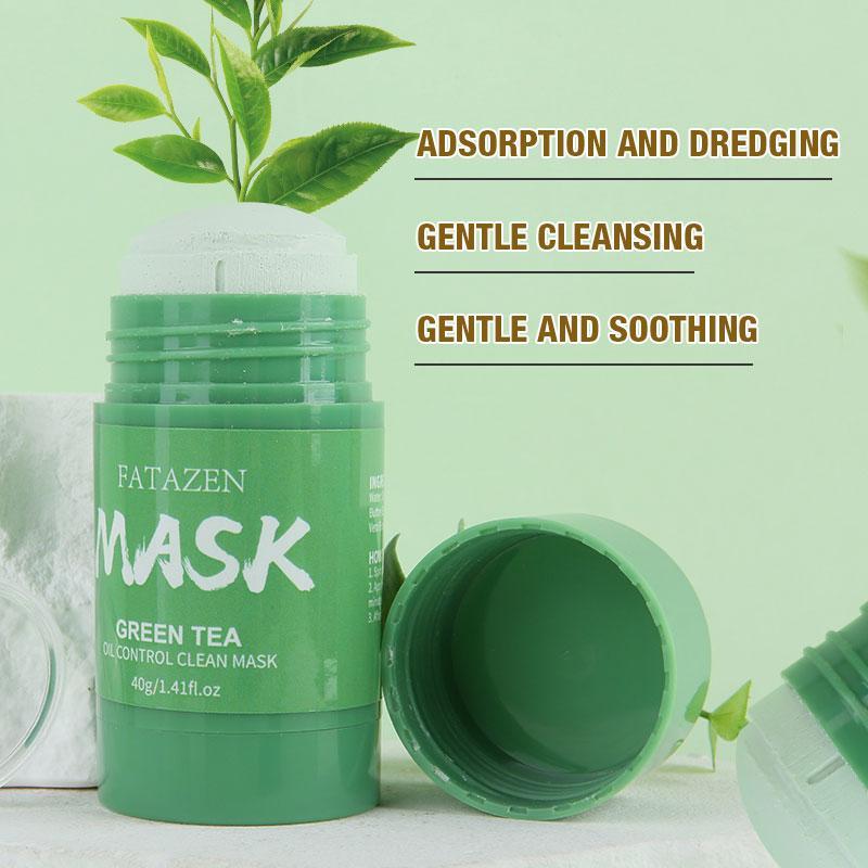 Green Tea Face Mask Stick, Face Moisturizing Oil Controlling Mask Mud, Green Tea Extract Skin Care Mask, Deep Cleansing Pore, Facial Mask Stick