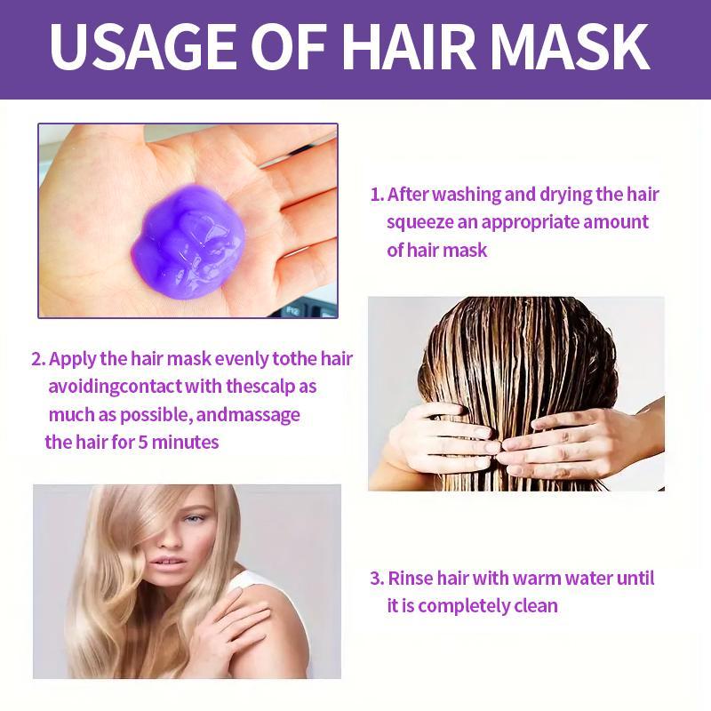 Keratin Purple Hair Mask, Nourishing Deep Conditioning Hair Mask for Blonde & Silver Hair, Hair Care & Styling Product for Women & Men