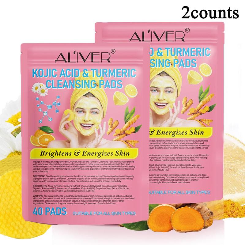 Comfort Turmeric & Ginger Cleansing Pads, 2 Bags Exfoliating Skin Care Pad, Deep Cleansing Facial & Body Wash Product