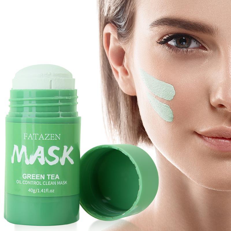 Green Tea Face Mask Stick, Face Moisturizing Oil Controlling Mask Mud, Green Tea Extract Skin Care Mask, Deep Cleansing Pore, Facial Mask Stick