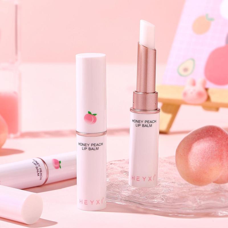 Honey Peach Lip Care Lip Balm, Temperature Color Changing Lip Balm, Moisturizing Lip Mask Lip Gel Lip Moisturizer Comfort Dry Lips, Glossy Lipstick Lip Glaze Stick, Lighter Lipstick