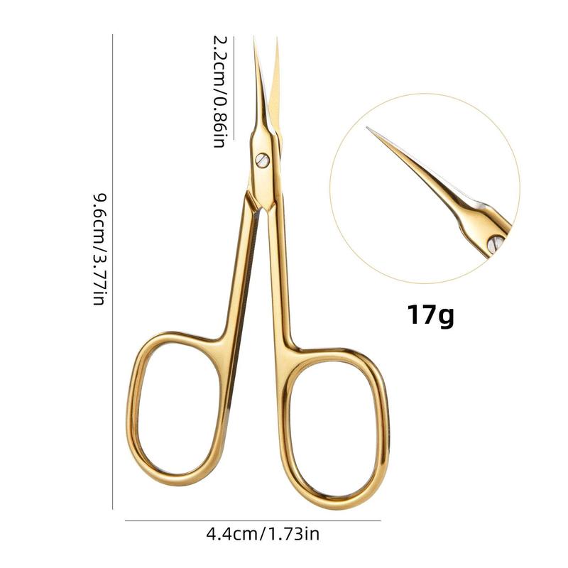 Stainless Steel Straight Beauty Scissors, Multifunctional Nail Tools for Facial Hair, Manicure, Moustache, Eyebrow, Eyelash, Nose, Ear, Cuticle and Dead Skin