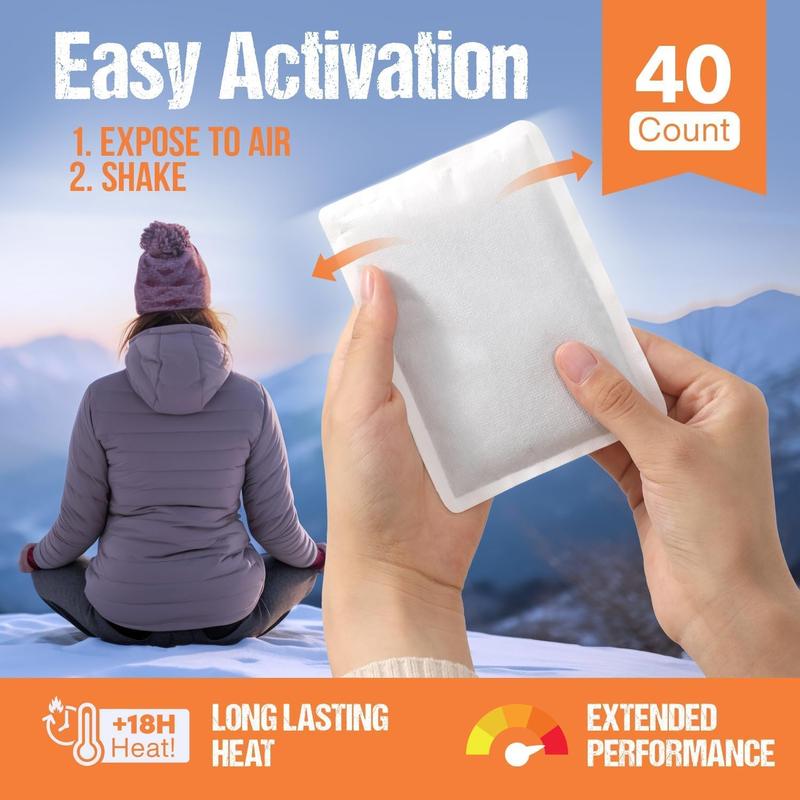 Natural XL Hand Warmers - 45 Pairs - Air Activated 18 Hours of Consistent Natural Heat Handwarmers - Cup, Bottles