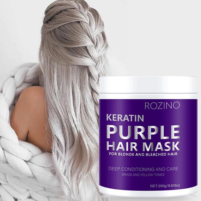 Keratin Purple Hair Mask, Nourishing Deep Conditioning Hair Mask for Blonde & Silver Hair, Hair Care & Styling Product for Women & Men