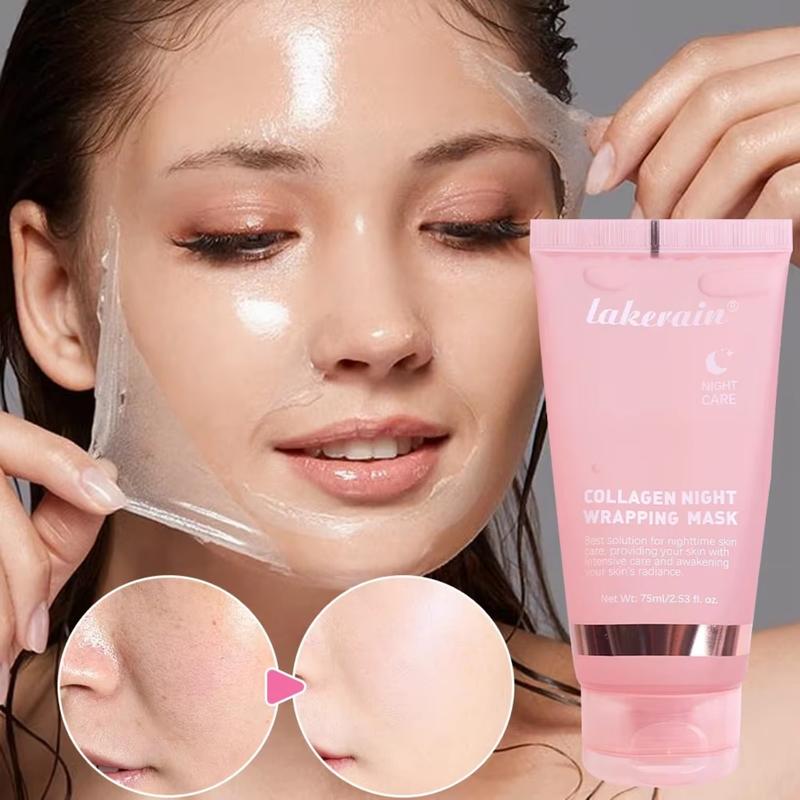 Collagen Overnight Wrapping Mask Deep Moisturizing Peel Off Facial Mask Korean Face Skin Care Masks Hydrating Night Care Masks