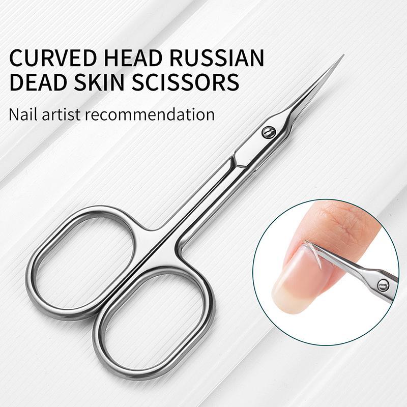 Stainless Steel Straight Beauty Scissors, Multifunctional Nail Tools for Facial Hair, Manicure, Moustache, Eyebrow, Eyelash, Nose, Ear, Cuticle and Dead Skin