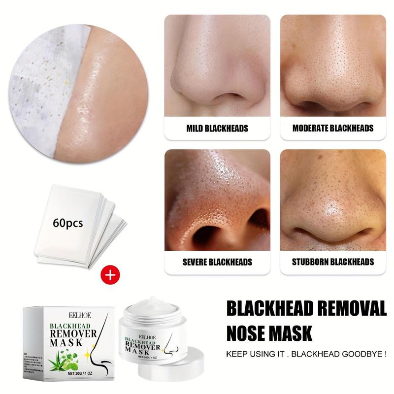 Blackhead Cleansing Nose Mask, 60pcs box Moisturizing Oil Control Nose Paste, Nose Pore Cleaner, Deep Cleansing Nose Mask, Facial Skin Care Product