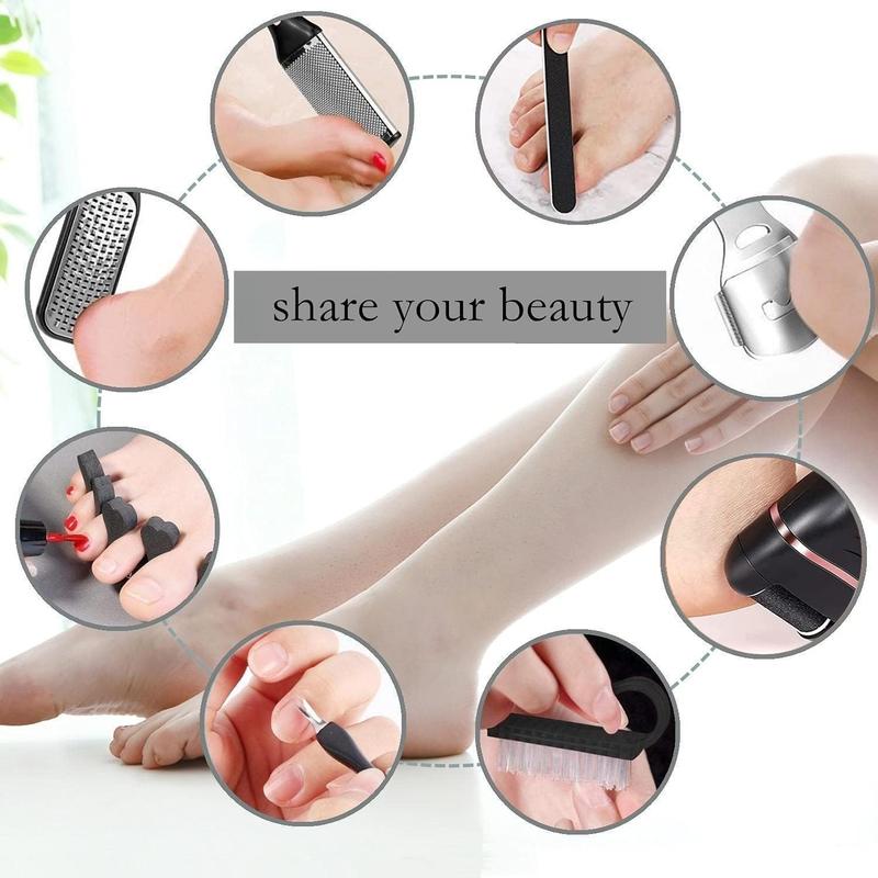 Rechargeable Electric Callus Remover kit Waterproof Foot Scrubber File Foot Care for Dead Skin Rechargeable Portable Electronic Foot File Pedicure Kit Professional Pedicure Tools 3 Rollers remover tool box callus dead Adjustable Rotatable Cordless summer