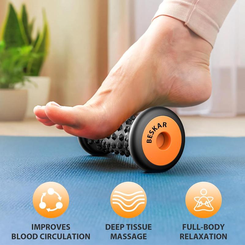 Foot Massager Roller for Plantar Fasciitis Relief, Portable, Deep Tissue Muscle Massage, Foot Arch and Heel Pain, Reflexology Tool