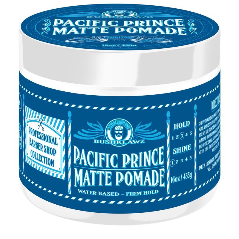 BushKlawz Pacific Prince Matte Pomade Water Based Firm Hold Easy Wash No Build Up for Tight and Loose Hair Styles Men's Hair Smells Great Cream Hair Care Scent Fragrance Wax Comfort Scented Aroma dapper dan Men's Medium Hold Styling Cream