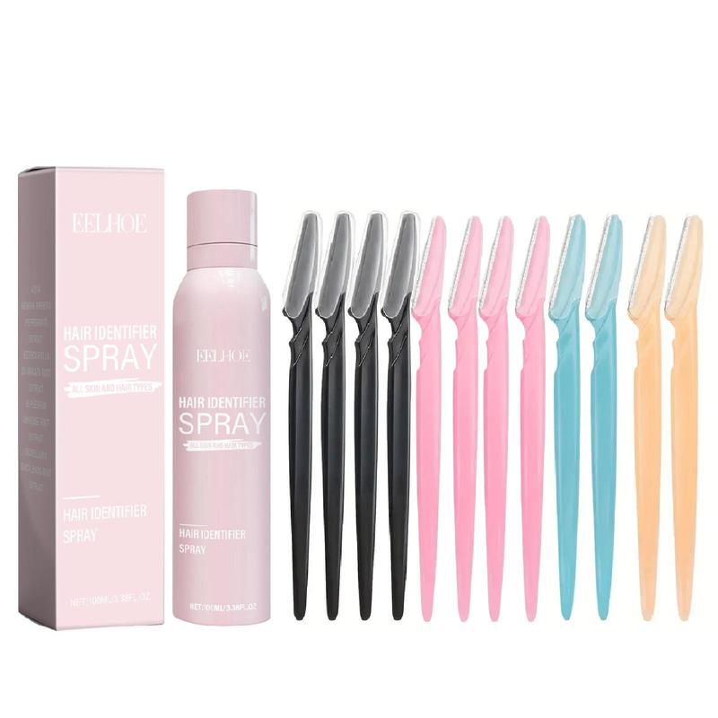 Hair Identifier Spray, 13pcs set Hair Removal Spray & Razor, Facial Hair Removal Tool for Women, Suitable for All Skin and Hair Types, Hair Products