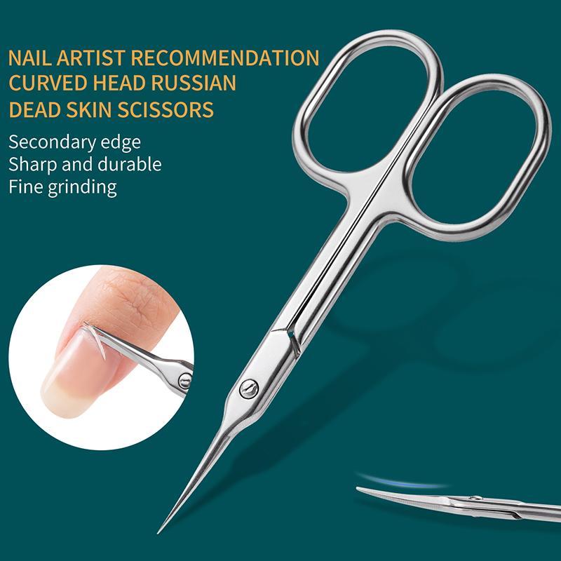 Stainless Steel Straight Beauty Scissors, Multifunctional Nail Tools for Facial Hair, Manicure, Moustache, Eyebrow, Eyelash, Nose, Ear, Cuticle and Dead Skin